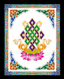 藏式风格八宝图展板