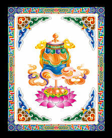 藏式风格八宝图展板