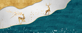 轻奢装饰画 麋鹿