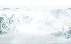 中国风背景墙新山水画