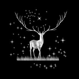 高清分层透明底白鹿打印图