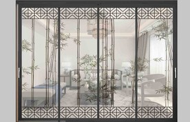 高清分层透明底推拉门打印图