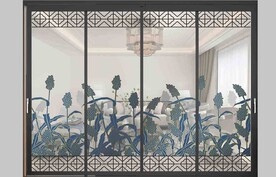 高清分层透明底推拉门打印图