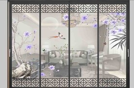 高清分层透明底推拉门打印图