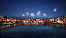 古建筑商业街夜景效果图