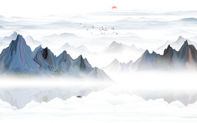 抽象意境山水画