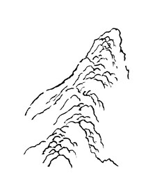 手绘国画山石山水素材