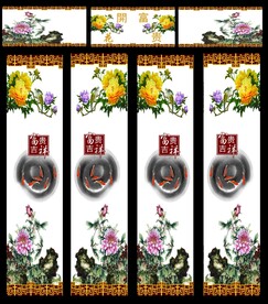 高清分层透明底推拉门打印图一套