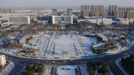 泗阳市民广场城市雪景