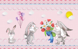 卡通儿童房背景墙