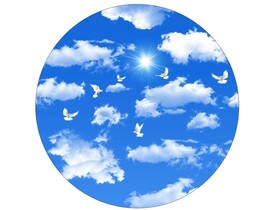 圆形蓝天白云