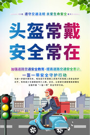 一盔一戴交通安全海报