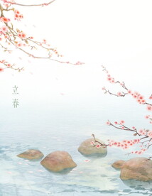 春天水墨插画背景