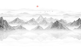 意境抽象山水画