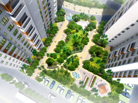 住宅小区景观节点小鸟瞰