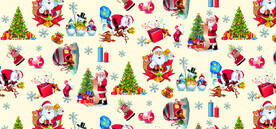 数码印花 圣诞花型 面料印花图