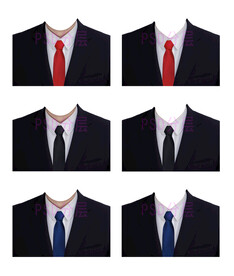 红领带黑领带蓝领带男西装psd