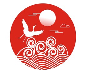 中式浪花纹云纹海水纹中国风元素