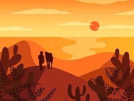 沙漠矢量图插画