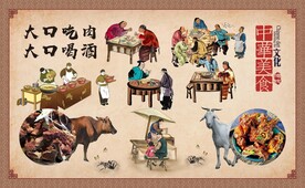 牛骨架羊骨架背景图