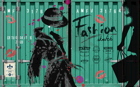 集装箱服装背景墙