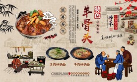 羊肉羊棒骨背景墙