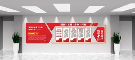 红色主题企业文化长廊