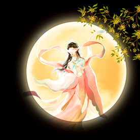 原创中秋节人物元素