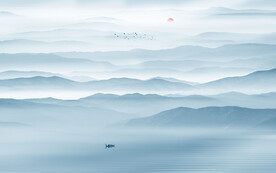 高档简约现代水墨山水