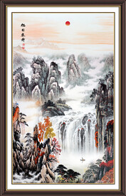 旭日东升国画