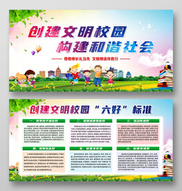 创建文明校园宣传展板