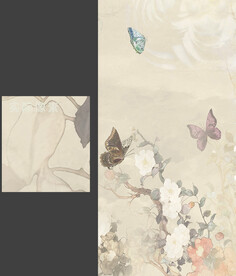 水墨花鸟蝴蝶中式装饰画壁画