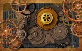 复古工业风机械齿轮背景墙壁画