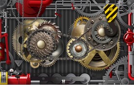 复古工业风机械齿轮背景墙壁画