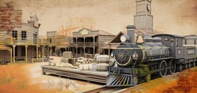 怀旧复古老火车背景墙壁画