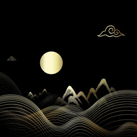 中秋节线条元素