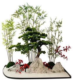 仿真竹子 迎客松景观