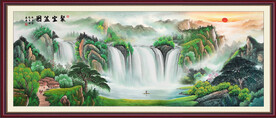聚宝盆山水画