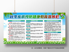 预防秋季传染病宣传栏