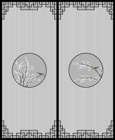 高清分层透明底推拉门打印图
