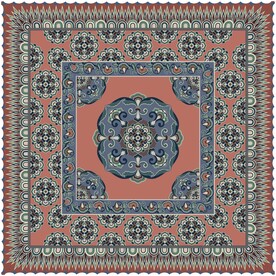 敦煌壁画盛唐桃形瓣莲花纹藻井