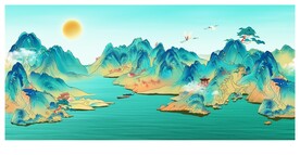 国风山水插画 江山图