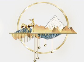 轻奢装饰画 山水麋鹿