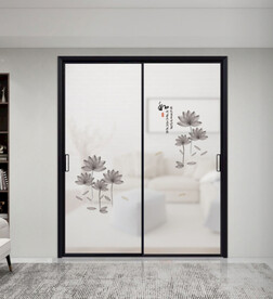 高清透明底推拉门打印图图片