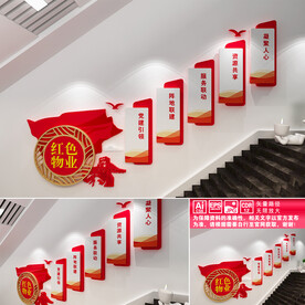 红色物业文化墙