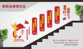 新联会楼梯文化墙