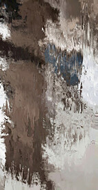 棕灰色抽象色块笔触拼接油画玄关