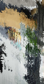 绿抽象油画装饰画轻奢手绘极简画