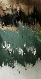 灰绿抽象色块笔触拼接油画玄关