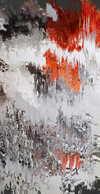 抽象色块笔触拼接油画玄关